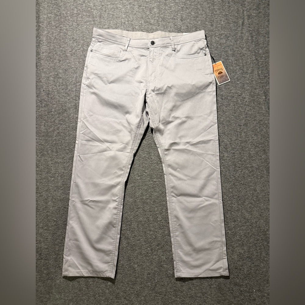 Copper & Oak Flex Comfort Performance Pants Mens 38x30 gray Straight 5 Pocket
